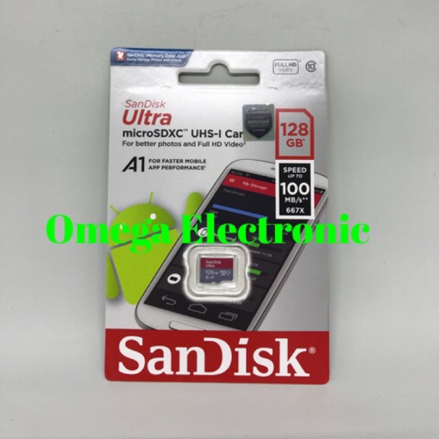 Sandisk MicroSD SDXC Ultra Class 10 128GB 100MB/S A1