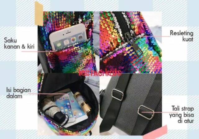 (lolipop)Tas LOL Telinga  NO LED 30x25x13cm  bahan bagus bangat TAS PENYIMPANAN TAS PUGGUNG TAS SQUIN TAS LOL TAS WAISBAG