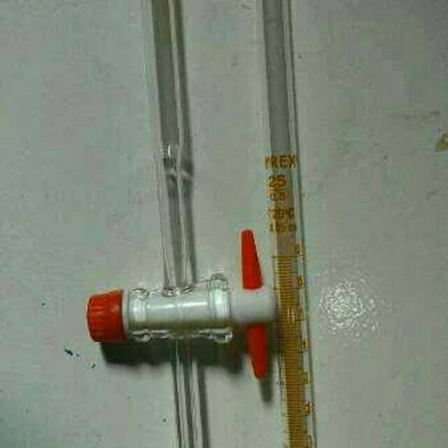 BURET 25 ML KRAN TEFLON PYREX