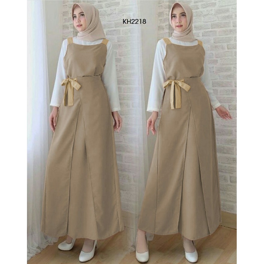 GAMIS SYARI ANNAJAH CAPUCCINO 900GR 110 140 ALLSIZE GAMIS SYARI BUSUI CADAR CREPE HQ POLOS MURAH I.