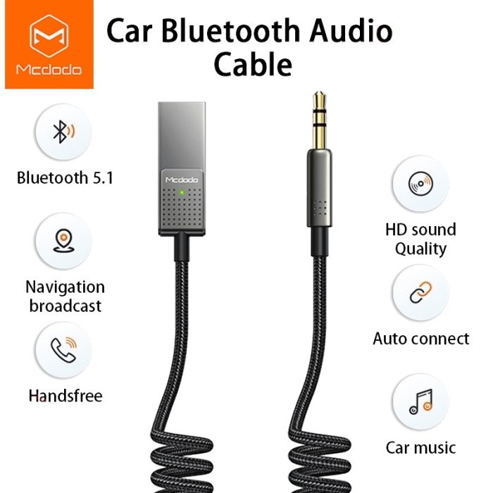 MCDODO CA-8700 CAR WIRELESS AUDIO MOBIL RECEIVER BT 5.1 AUX 3.5MM