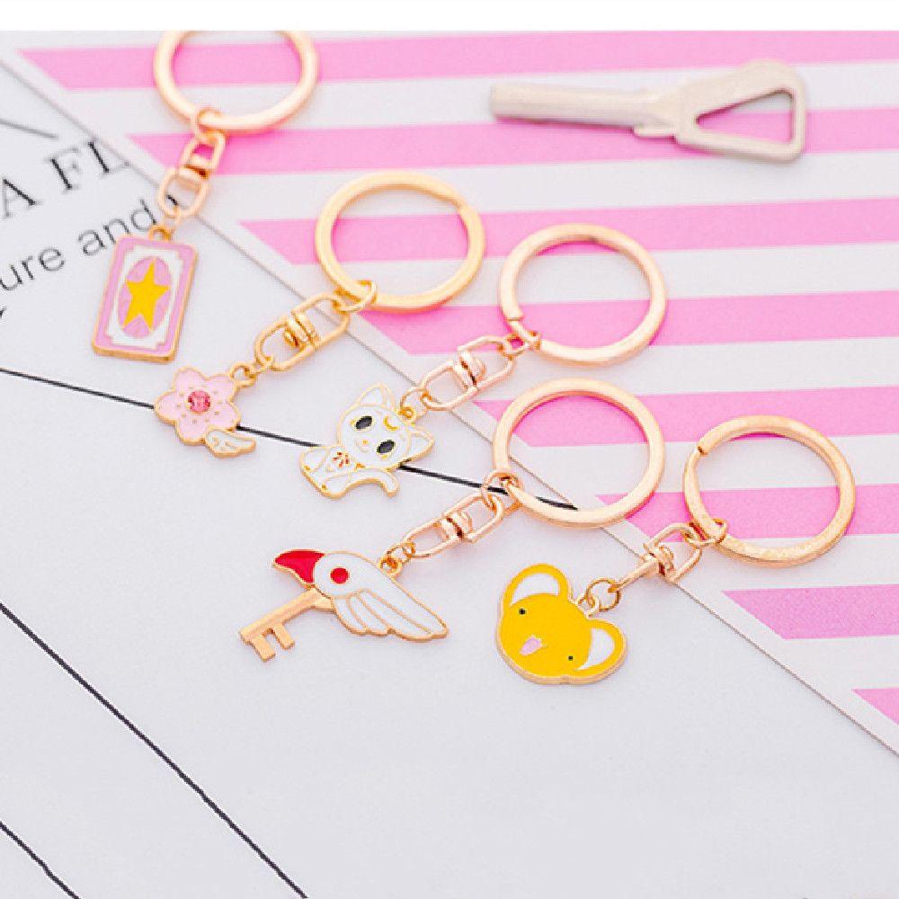 R-flower Key Girly Heart Pendant Gantungan Kunci Logam