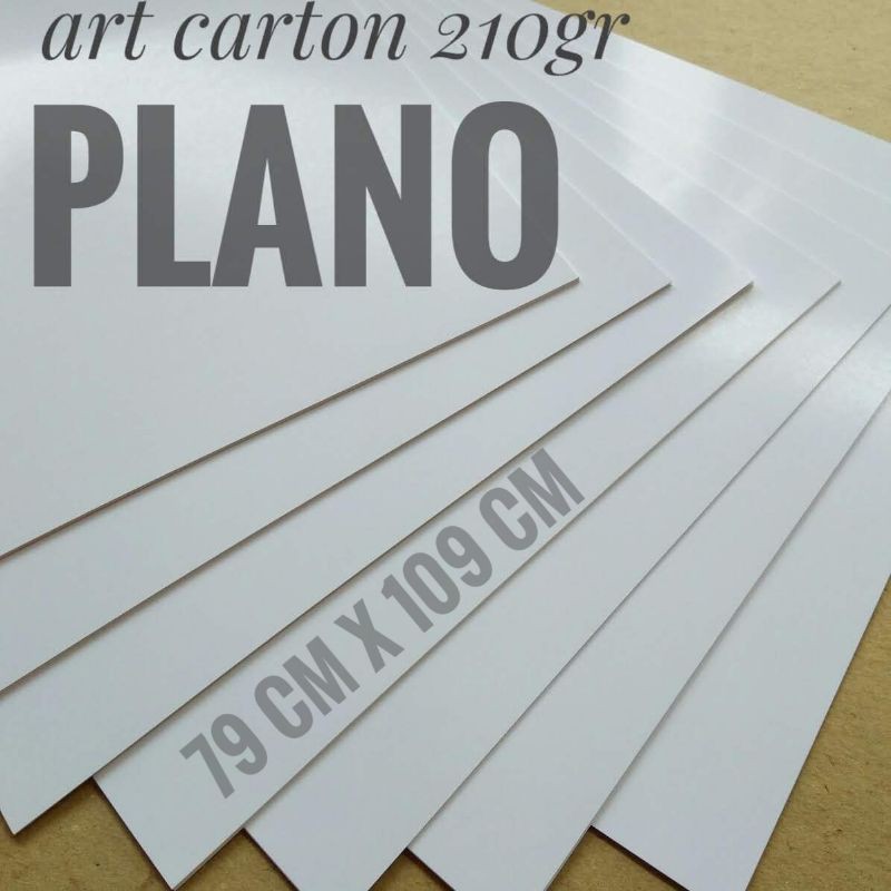 

( 5 Lembar ) Kertas Art Carton 210 Gsm / Karton Glossy Uk Plano 79 cm X 109 cm