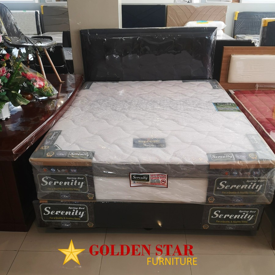 Set / Kasur Matras Serenity ELITE Supreme Spring Bed 120/160/180