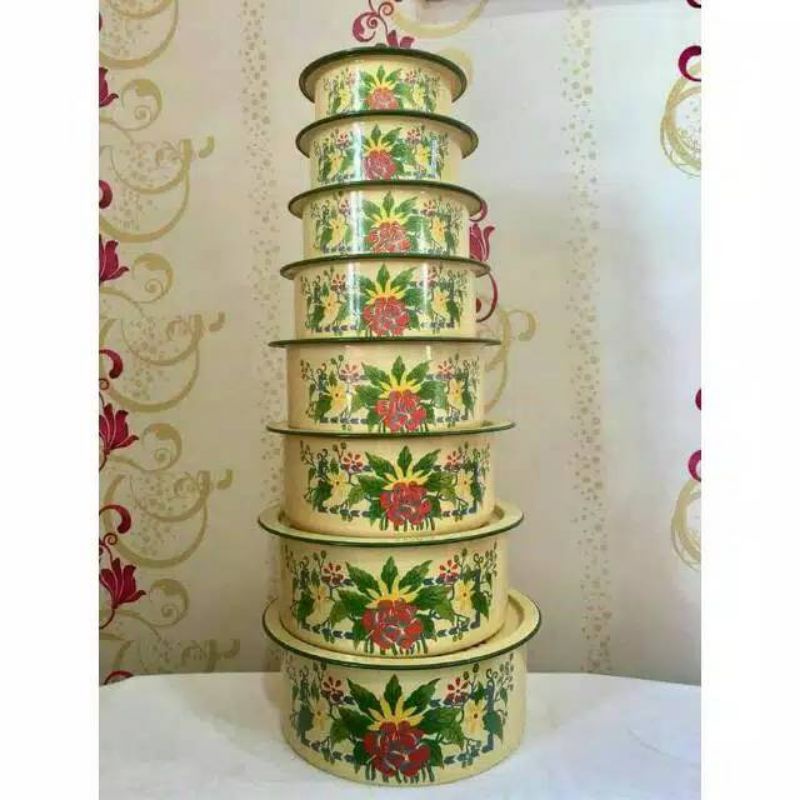 Panci Set/ Panci India / Panci kuning 8 susun / Panci bahan tebal