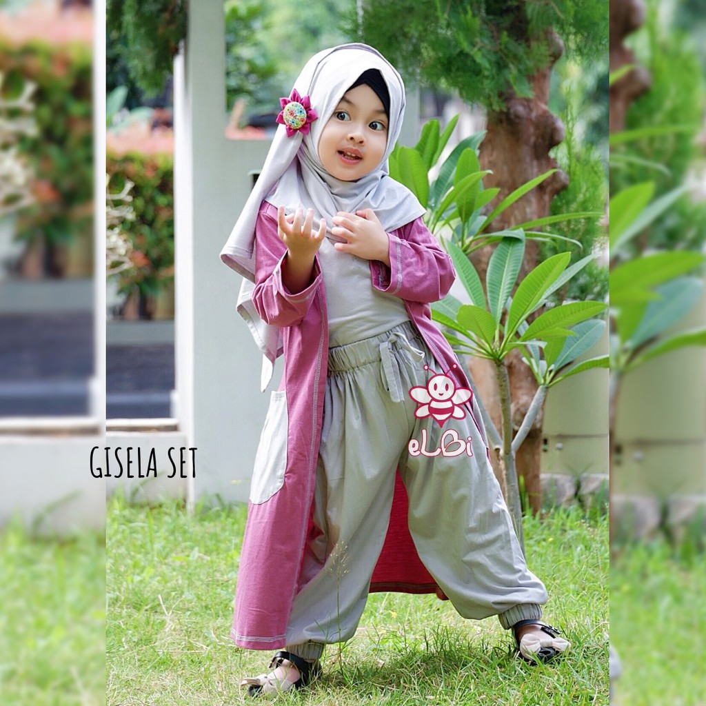 Baju Anak Perempuan - Setelan Baju Muslim Anak Perempuan  - Gamis Anak Perempuan  - Gisela