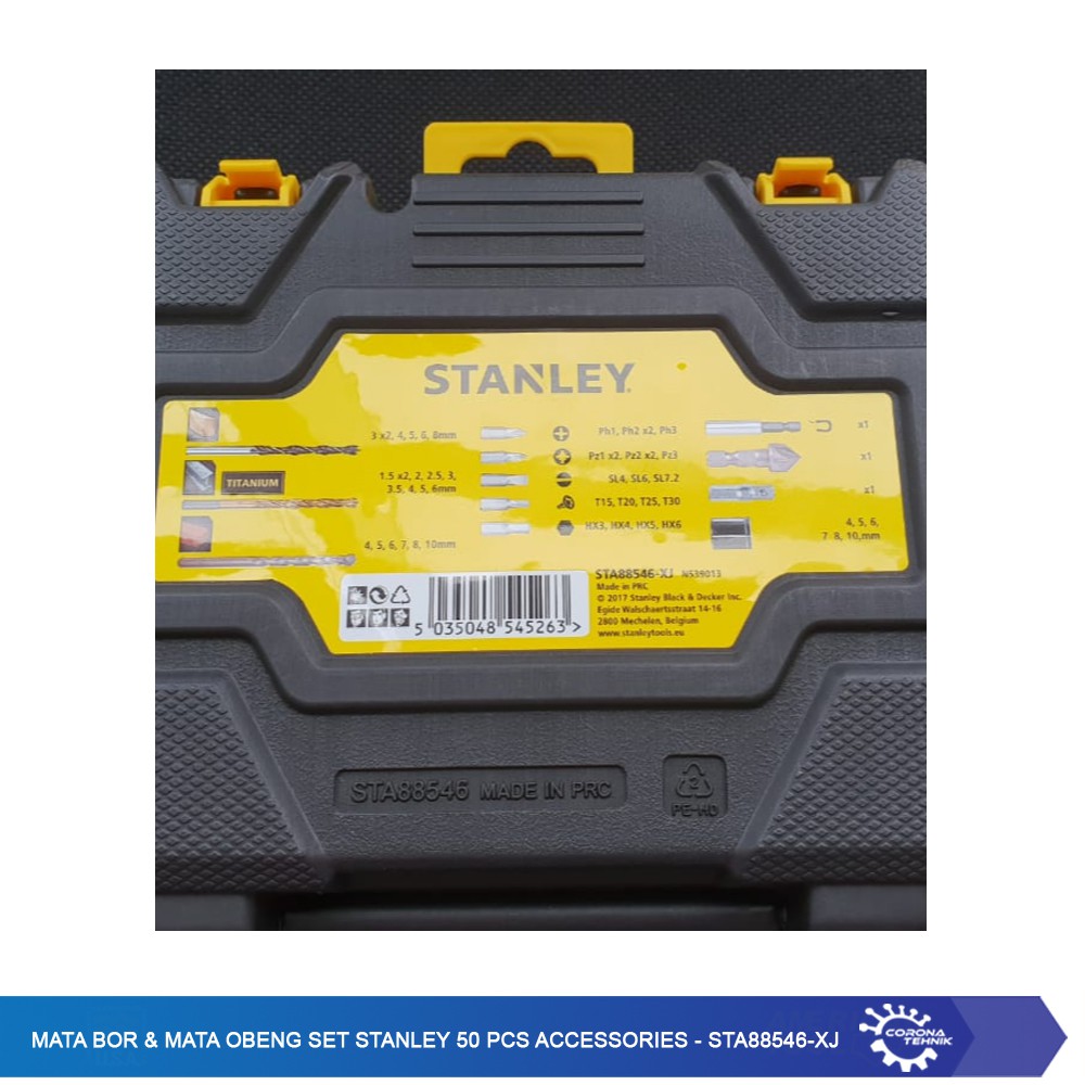 Mata Bor &amp; Mata Obeng Set Stanley 50 pcs Accessories - STA88546-XJ