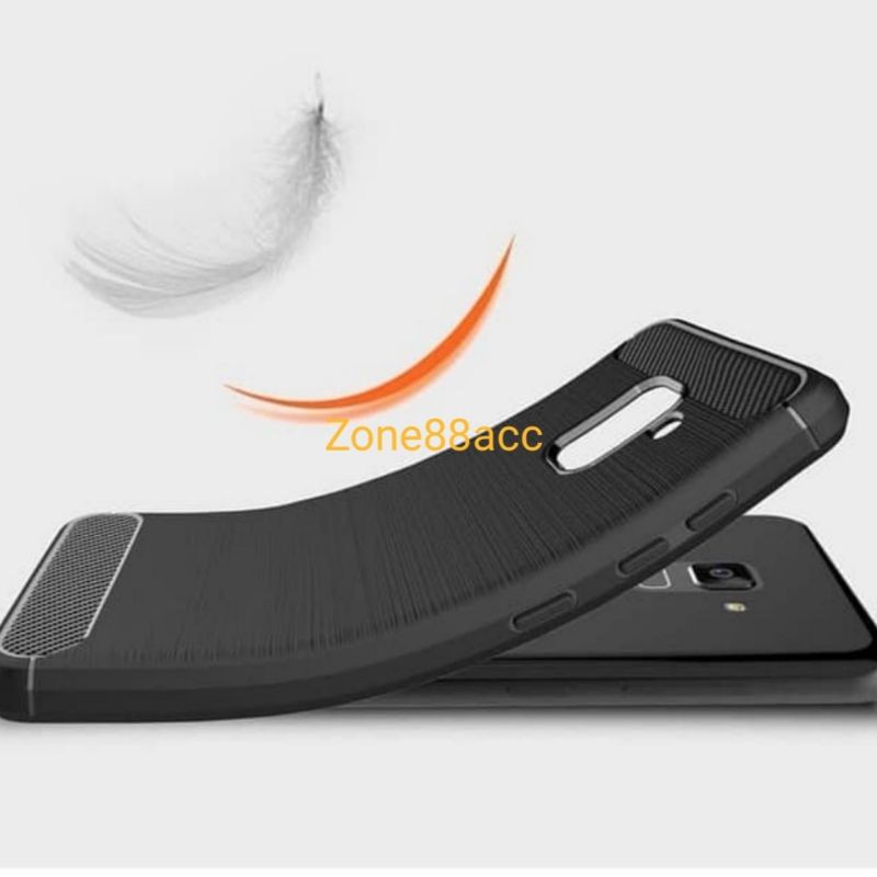 Silicon Case SAMSUNG A8 Plus Softcase iPAKY Carbon Casing Cover TPU