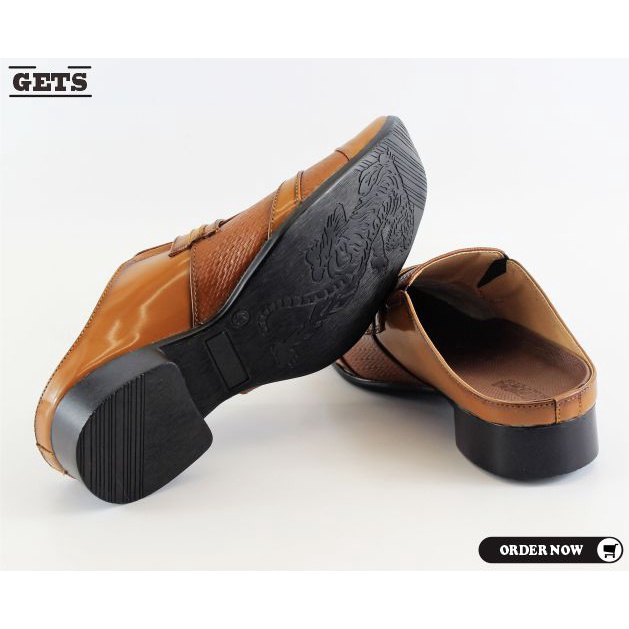 39-48 Sepatu Pantofel Slop Kulit Sepatu Pria Kantor Sepatu Slop Bustong Jumbo / Big Size