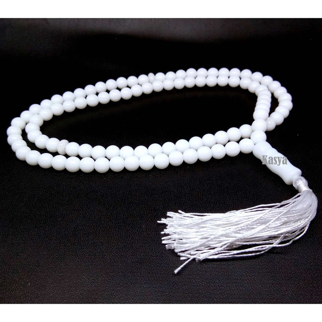 Tasbih batu natural jade giok putih 99 - ORIGINAL GIOK SALJU