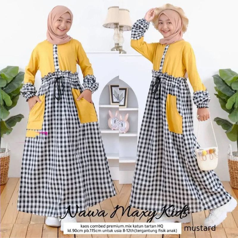 TERBARU !! Nawa Maxy Kids / Baju Syari Anak Perempuan Terbaru 2022 / gamis terbaru 2022 modern lebaran kekinian / Baju Muslim Anak Ukuran Tanggung 5-15 Tahun / Baju Gamis Anak Wanita / Gamis Anak Bahan moscrepe / Baju Muslim Remaja Umur 12 Tahun / COD