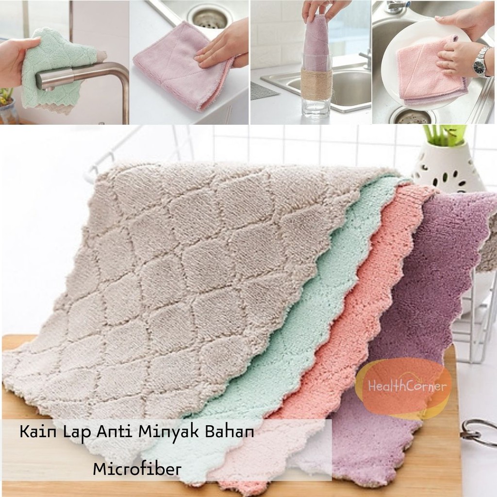 Kain Lap Dapur Microfiber - Kain Lap Piring Anti Minyak Microfiber / KAIN LAP MOBOL, MOTOR HELM