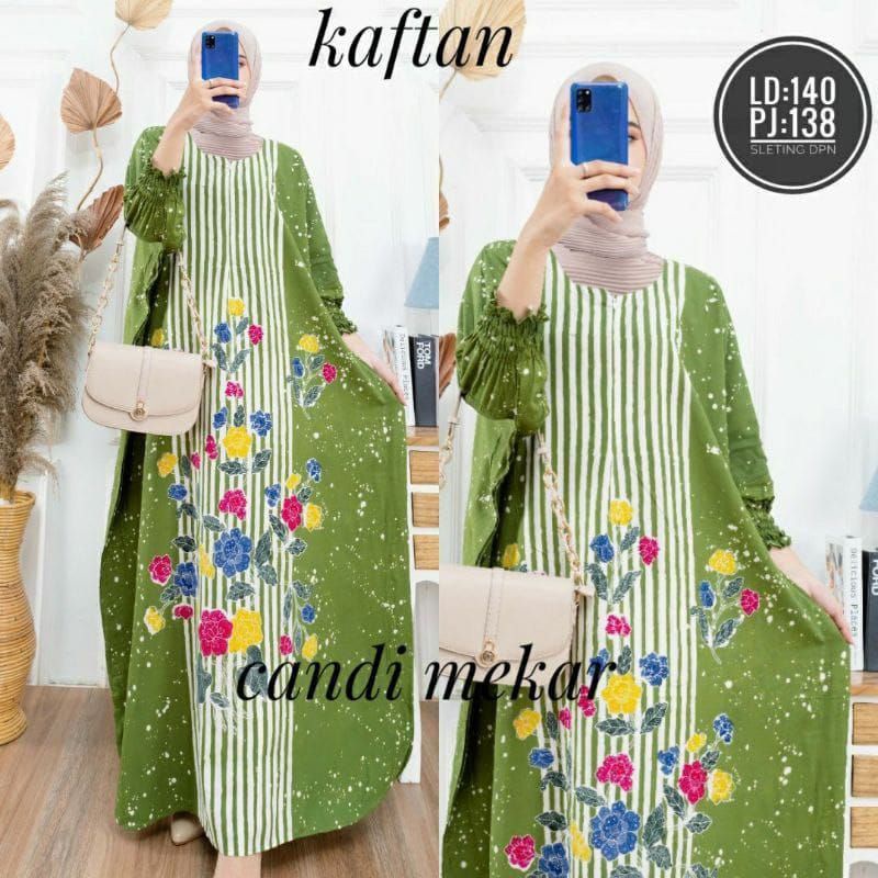 Gamis Kaftan Candi Mekar Polkadot