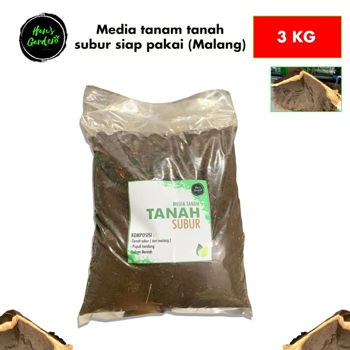 Media tanam siap pakai tanah organik asli malang 3KG