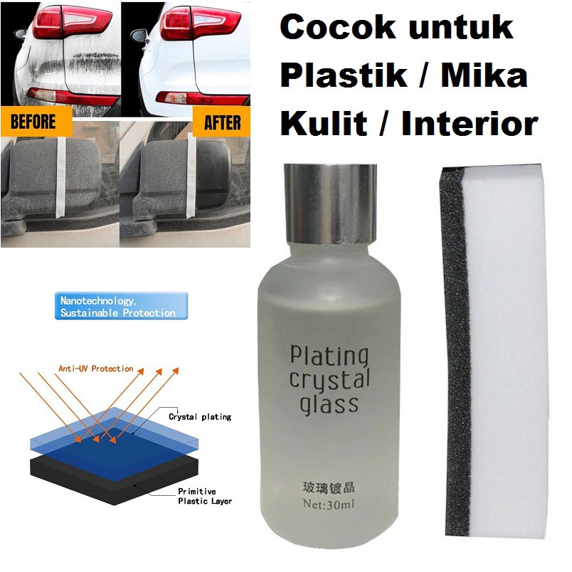 Nano Ceramic Plastic Crystal Coating Plating Penghitam Interior Exterior Plastik Kulit Motor Mobil