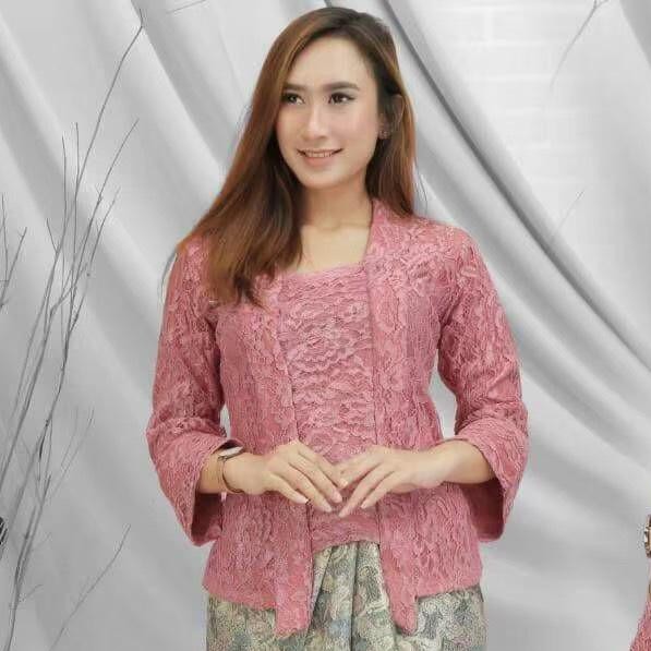 PROMO!!! Atasan kebaya kutubaru pendek / kebaya modern / kebaya wisuda  / kondangan / braidsmaids-PINK DUSTY