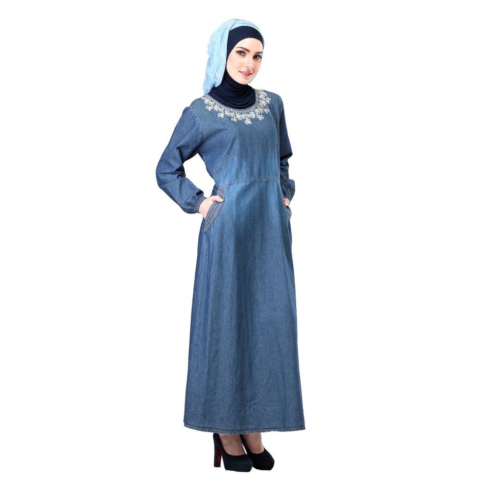 gamis jeans shopee penjualan terbaik mode terbaru mempresentasikan baju gamis 