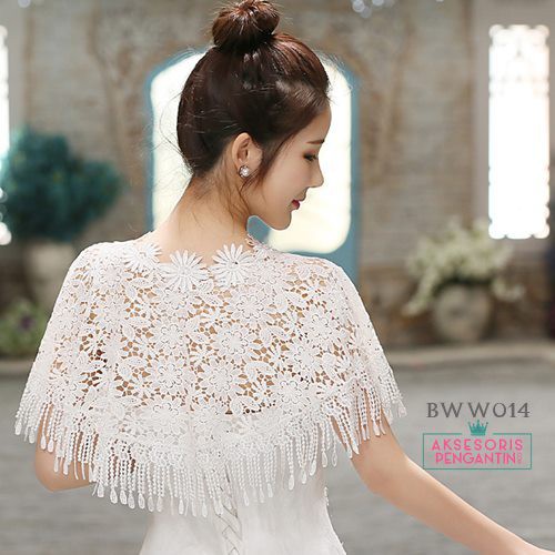 [STOK TERBATAS] AKSESORIS WEDDING LACE BOLERO KARDIGAN BROKAT KOREA BWW014