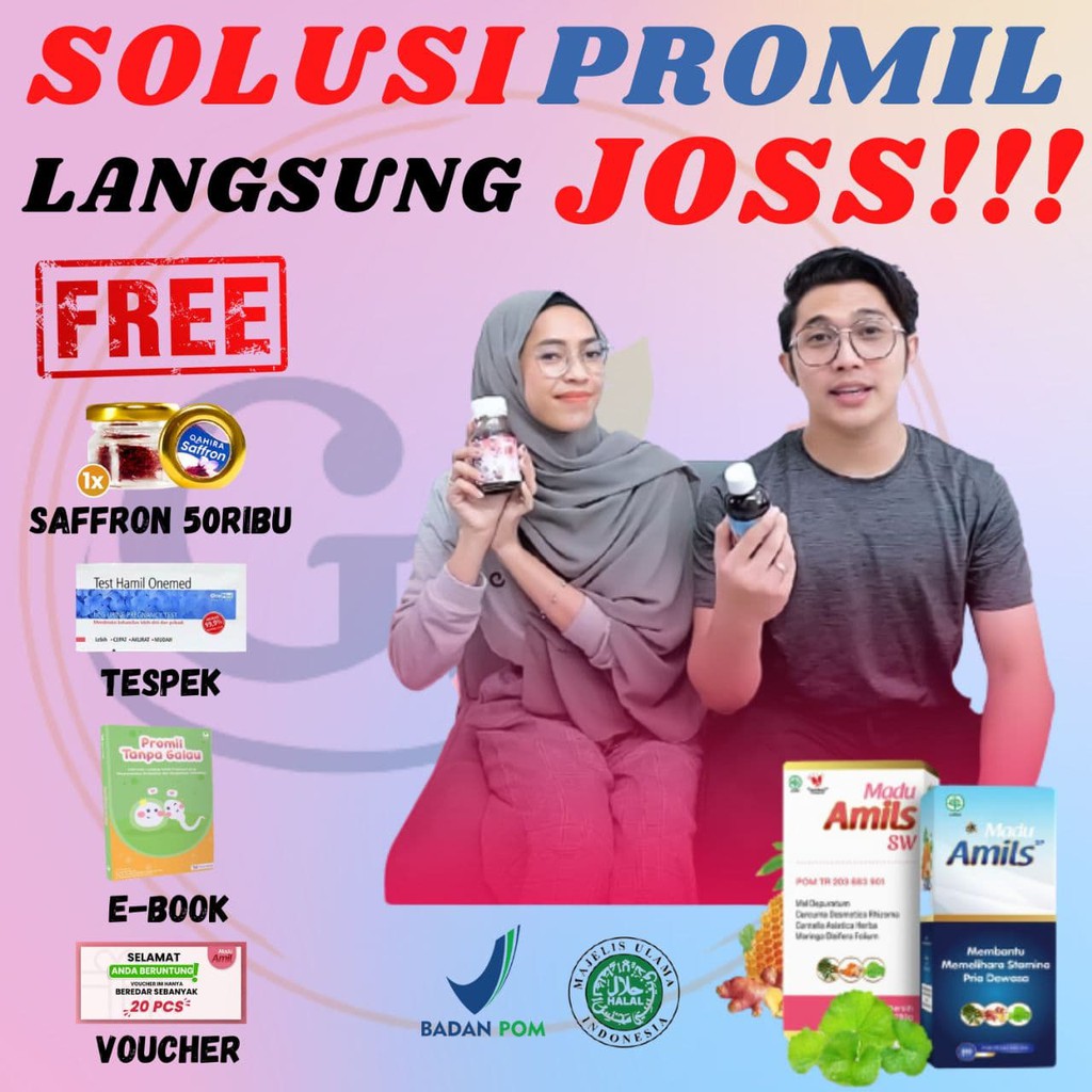 MADU AMIL ORIGINAL 2 PAKET PRIA WANITA 100% ASLI PROMIL SUKSES + FREE SAFFRON