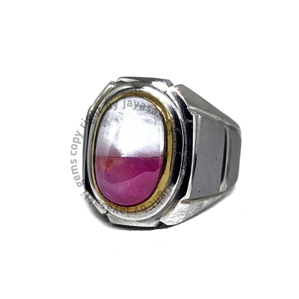 Natural Batu Permata Star Ruby Burma Merah Putih Mewah SRB01