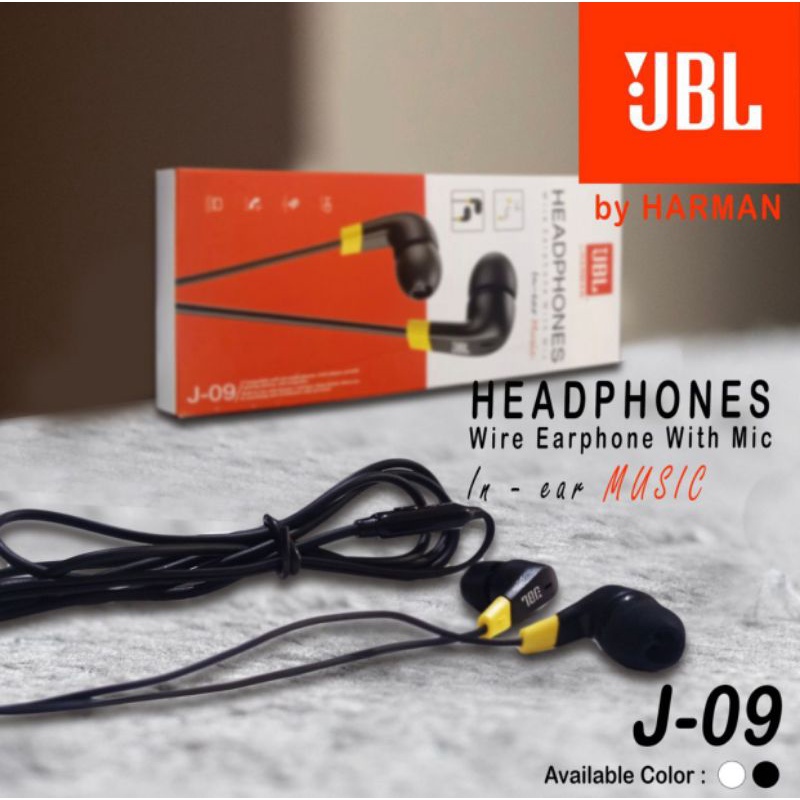 HF HEADSET HANDSFREE JBL J-09 JACK 3.5MM SUPER BASS