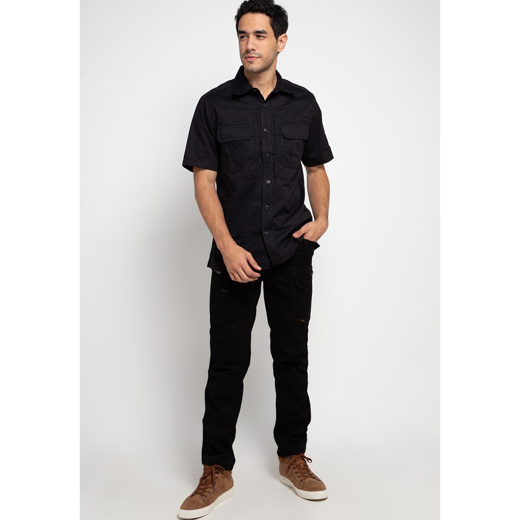 Celana Cargo Pria Streetch MGee 3451C Original Glenn 003 Black