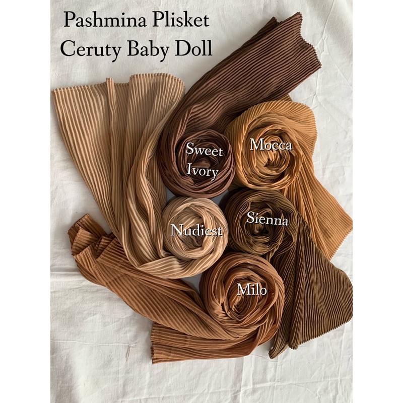 Pashmina Plisket Ceruty Baby Doll /Pleated Scraft