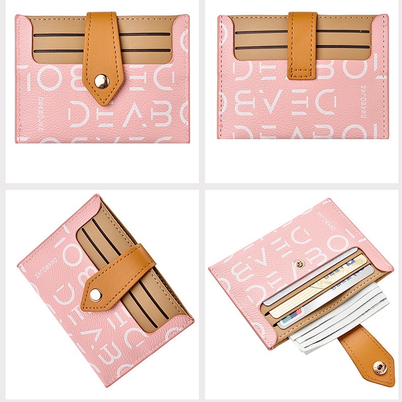 DOMPET KARTU WANITA IMPORT KOREA PREMIUM KECIL KULIT PINK DEABOLAR ORI WA516P3 VANUA SLOT UANG RESLETING KOIN SIMPLE TIPIS REMAJA KEKINIAN CEWEK MURAH BRANDED BATAM FASHION ORIGINAL