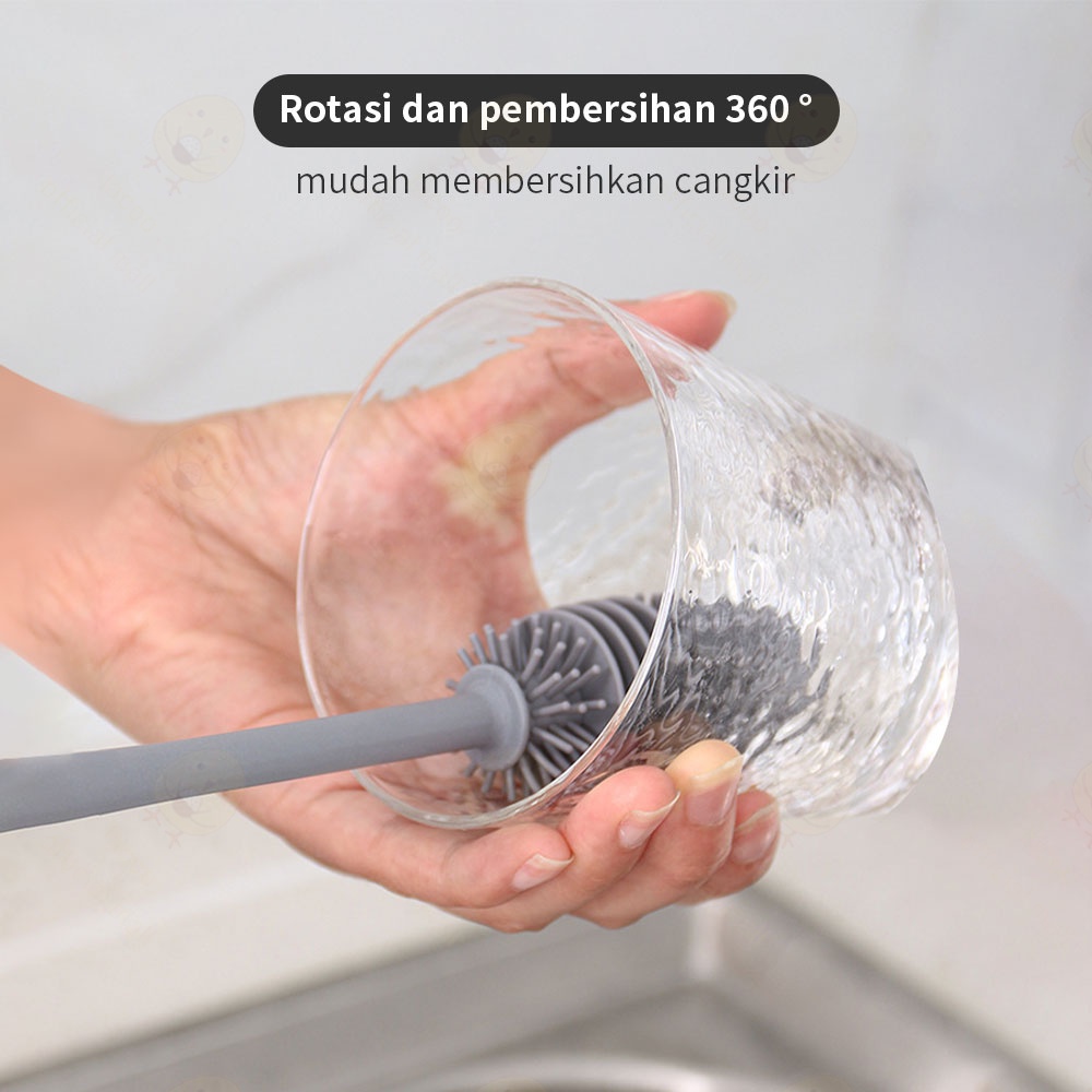 Lacoo Sikat pembersih botol susu silicon Sikat botol panjang