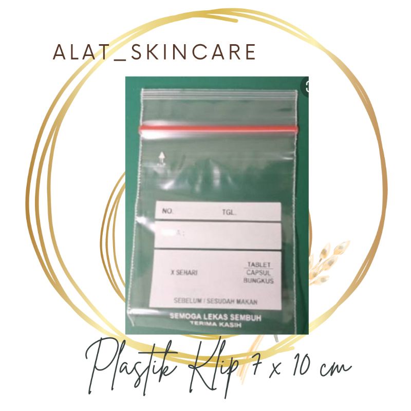 PLASTIK KLIP OBAT 7X10CM PER PAK