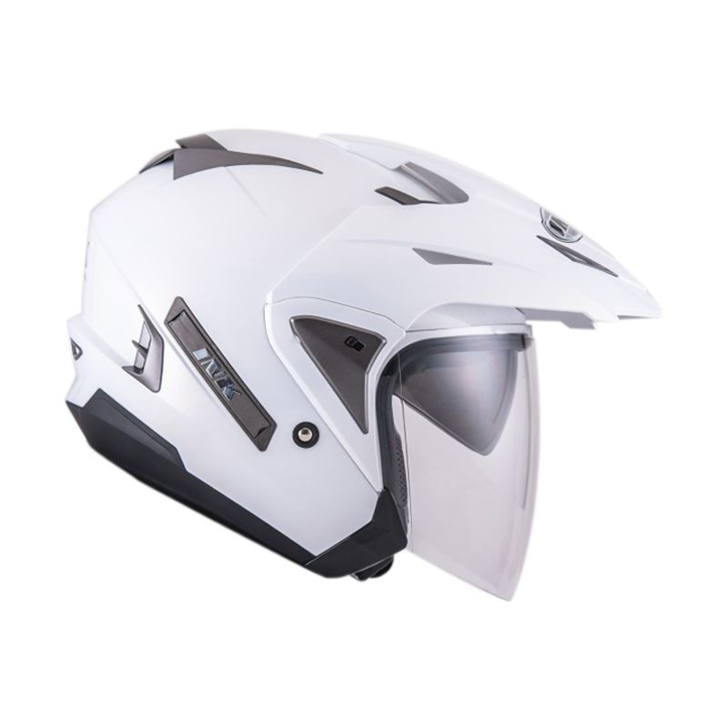 HM-1936 Ink T-Max Solid White Pearl Gold Helm Half Face Murah