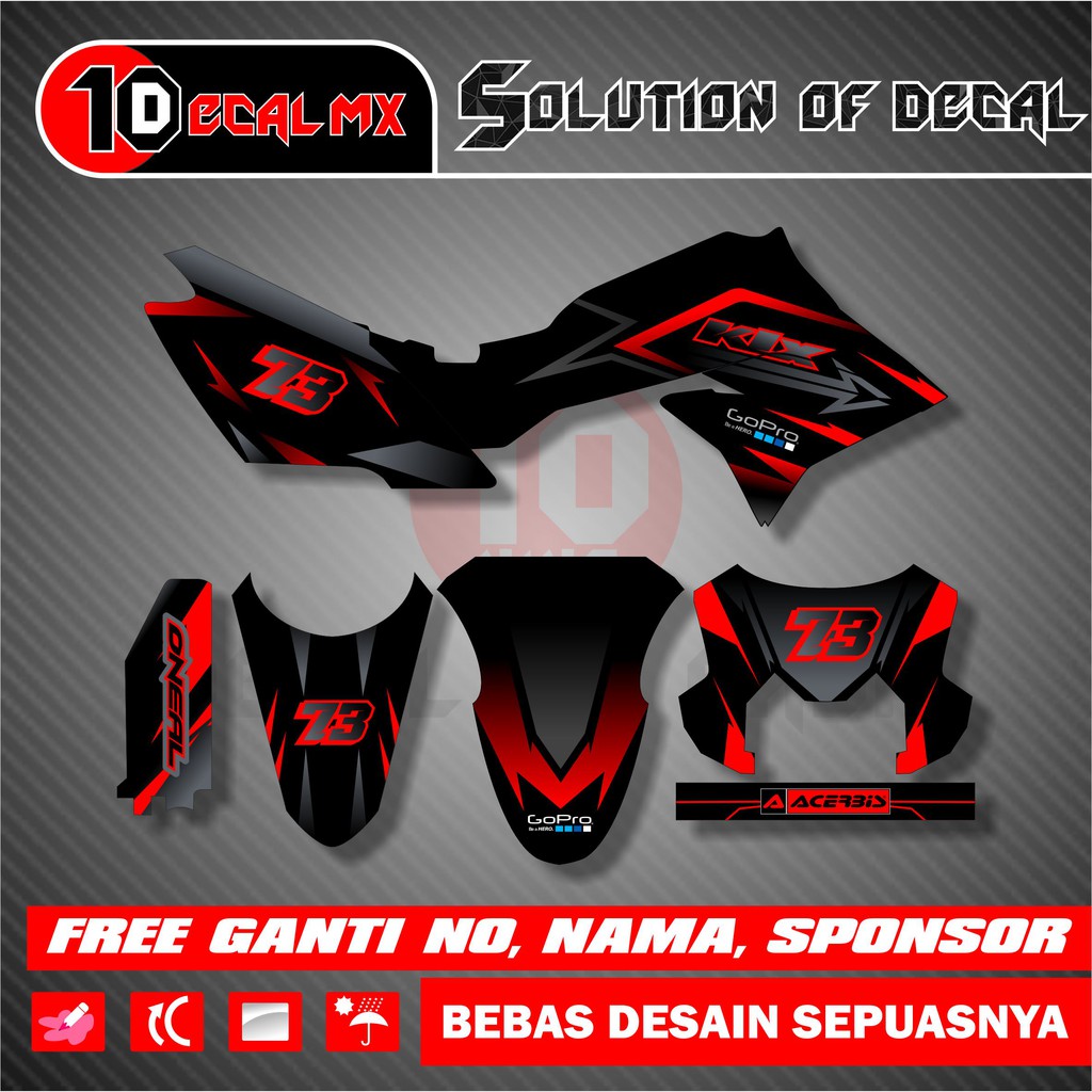 Decal Stiker KLX DTRACKER NEW SIMPLE MERAH