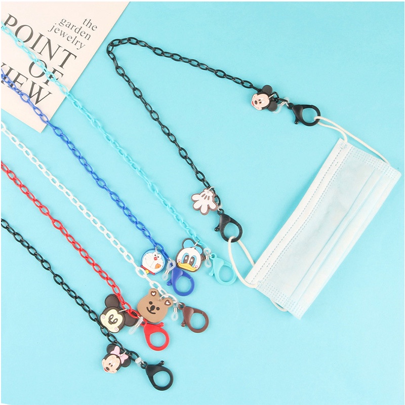 Mask Lanyard Cartoon Anti Lost Face Mask Necklace Holder Trap for Kids