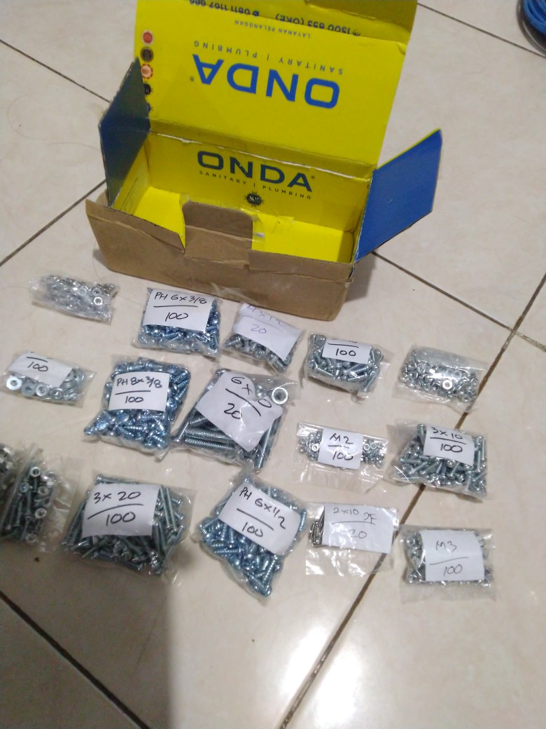 Baut M2 X 10mm Ss 304 M2x10m Kepala Rata  Per 10pcs