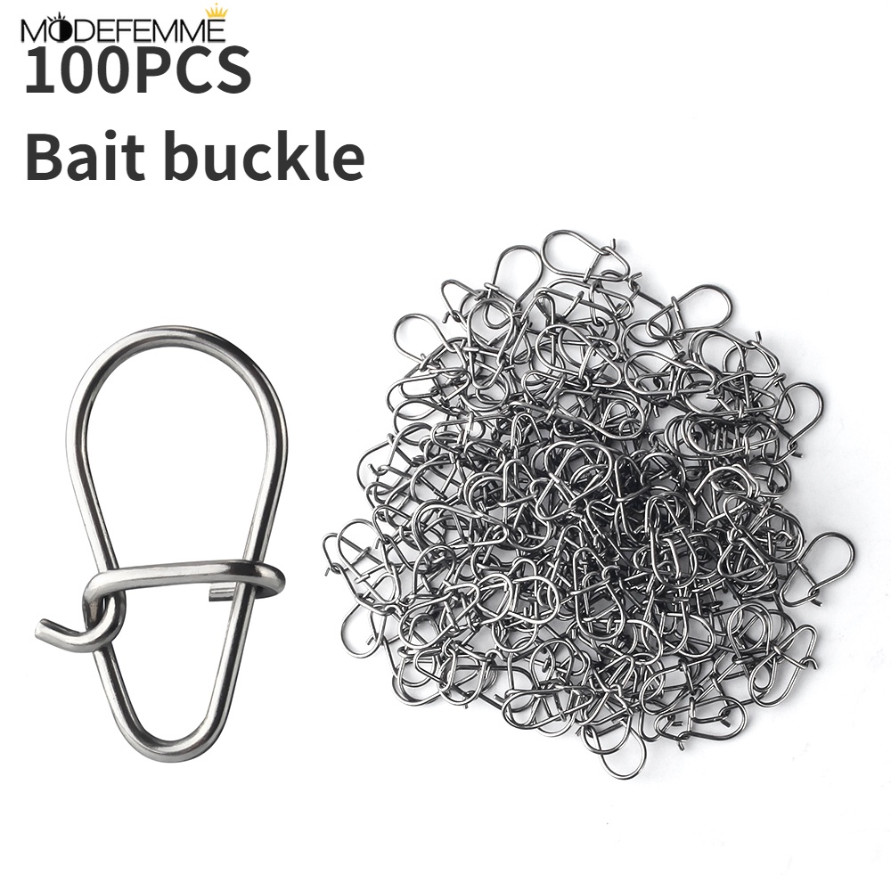 100pcs Ring Konektor Umpan Pancing Bentuk Labu Bahan Stainless Steel