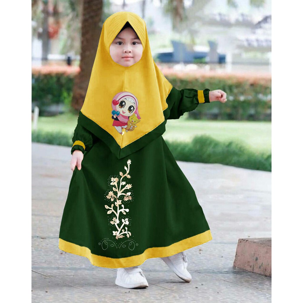 HOPYLOVY - Gamis Anak Perempuan Lampu LED bahan Baloteli Amira Kids