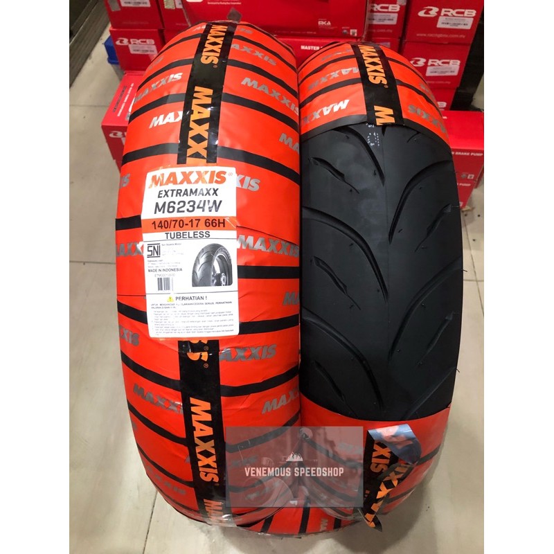 Ban Maxxis Extramaxx M6234W Ukuran 140/70-17 (Tubeless)