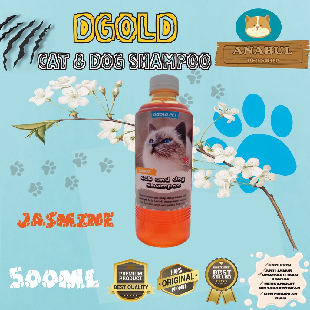 [GROSIR] SHAMPOO KUCING ANJING ANTI KUTU JAMUR DGOLD 500ML MENCEGAH BULU RONTOK VARIAN AROMA MAWAR,LANVENDER,JASMINE,KOPI,BUBBLEGUM