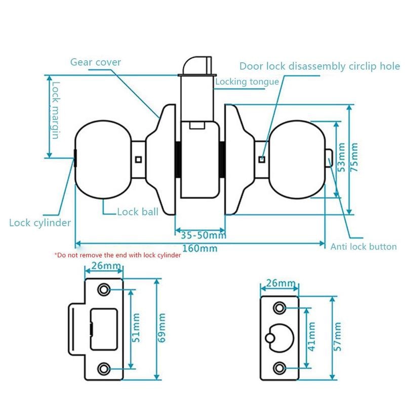 Kunci Bulat Kamar Mandi  Kunci Pintu Bulat Gagang Handle Pintu Kamar Mandi Wc Toilet Set