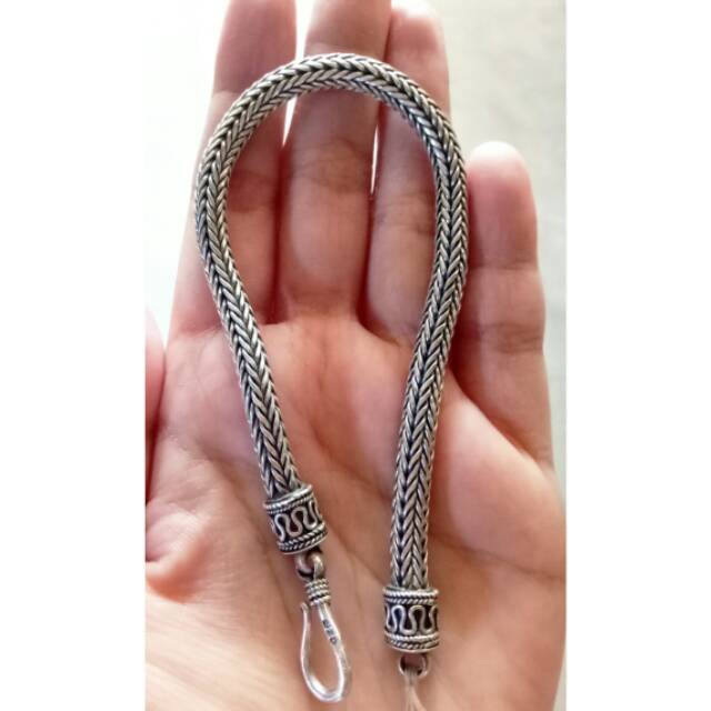 Gelang pria handmade gelang silver 925 tulang naga besar