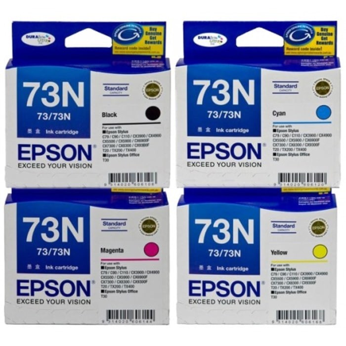 

ASLI IMPOR - Tinta epson T 073 @ black,cyan,magenta,yellow