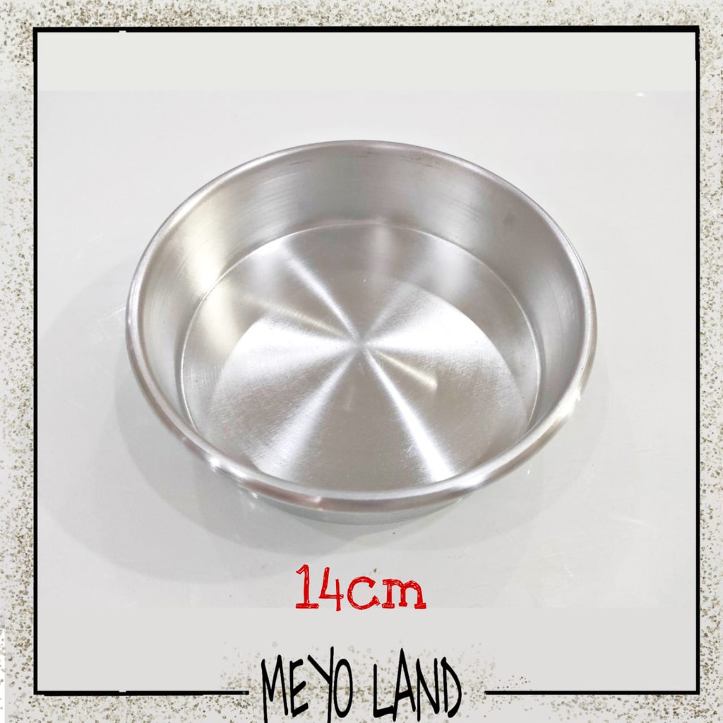 Loyang bulat 14cm TANPA SAMBUNGAN TEBAL kue bolu round circle 14 cm tinggi 4cm 4 cake puding bagus