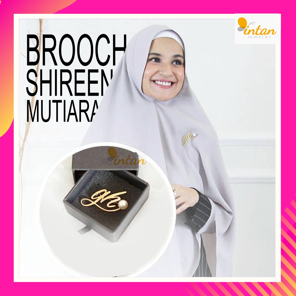 BROS NAMA SHIREEN MUTIARA HIJAB PERMATA INISIAL HURUF SENDIRI UKIR CUSTOM TITANIUM LAPIS EMAS ASLI 2