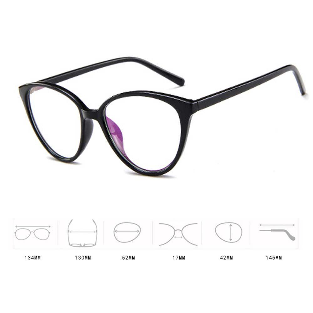 Mxbeauty Kacamata Wanita Fashion Hitam Kacamata Cermin Datar Transparente Square Eyeglasses Cat Eye Shaped Glasses Frame