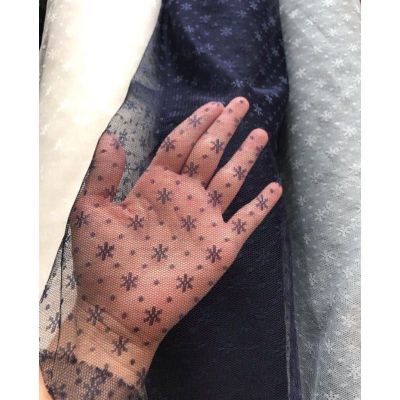 PER MTR BAHAN KAIN tile snow flake, tile salju, tile bintik bintang, tile dot bintang, tile star bin