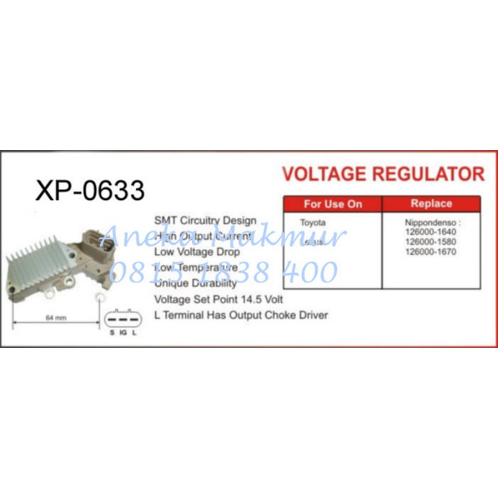IC Regulator (IC dinamo ampere) Toyota Rino 14B~XP-0633