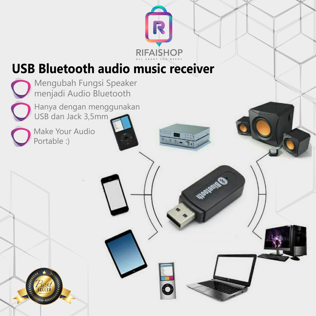 3.5mm stereo usb bluetooth audio music receiver