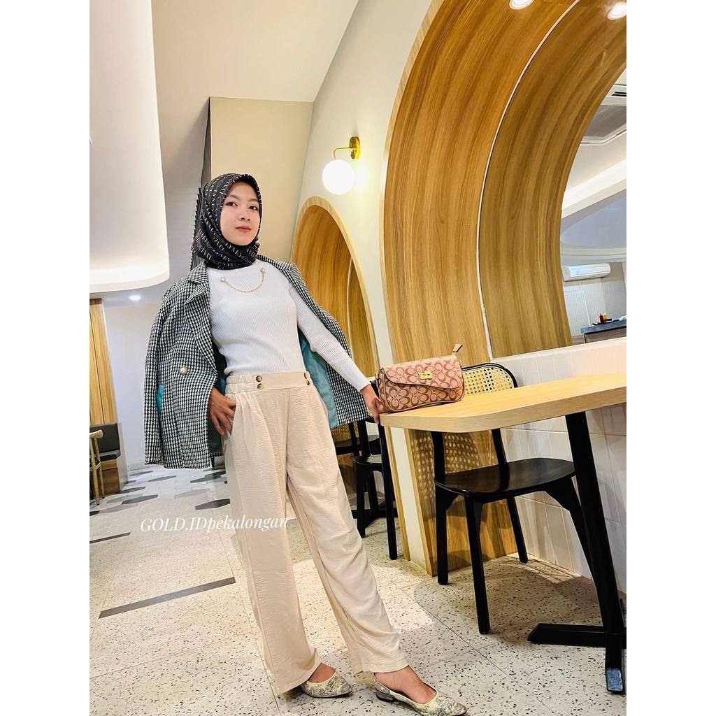 Kulot Chelsea Loose Pants // Kulot Highwaist Bahan Airflow Crinkle Premium Jumbo// Loose Pants Trousers Wanita // Celana Anti Kusut // Celana Kulot Wanita // Celana Kantor Formal/ Celana Kulot Crinkle Highwaist// Loose Cullote Pants // Kulot korean style