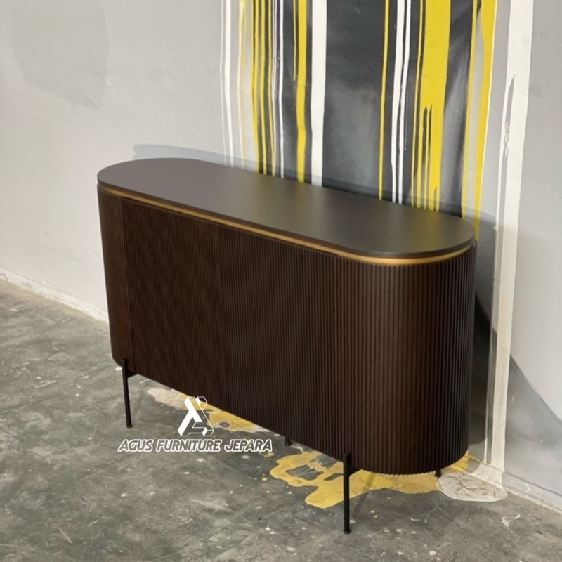 CABINET CREDENZA DARK KLASIK (meja hias meja cabinet meja oval)