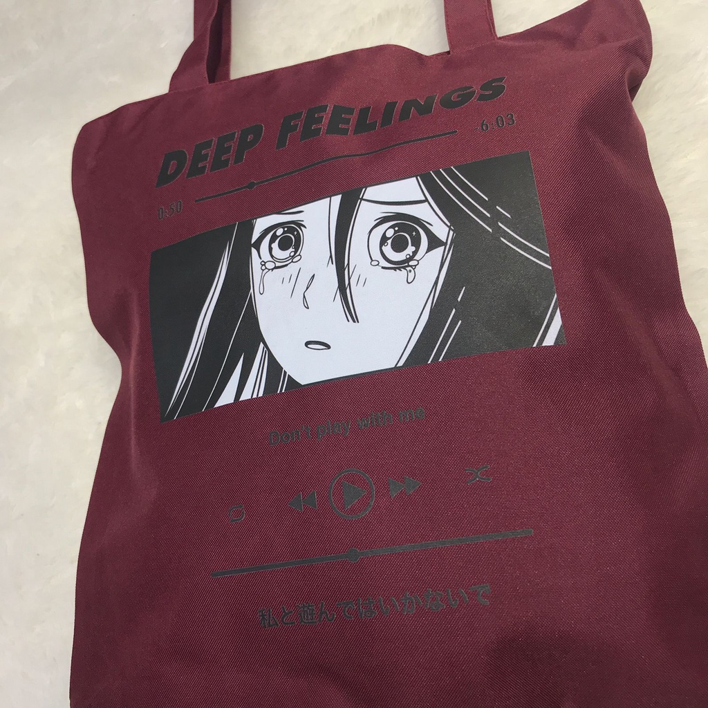 Totebag Deep Feelings Maroon Anime Manga Premium Unisex